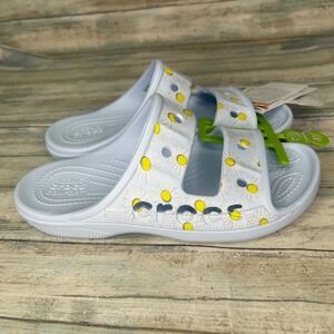 Crocs Baya Graphic Sandal Mineral Blue Flower Floral US Men's 5 Women's 7